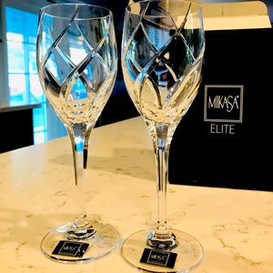 Mikasa Crystal wine glasses $75/pair.